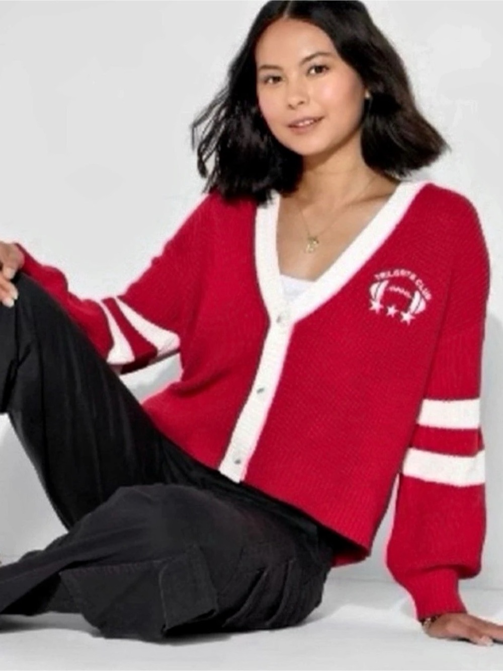Wild Fable Tailgate Club Football Graphic Button Cardigan Football Graphic